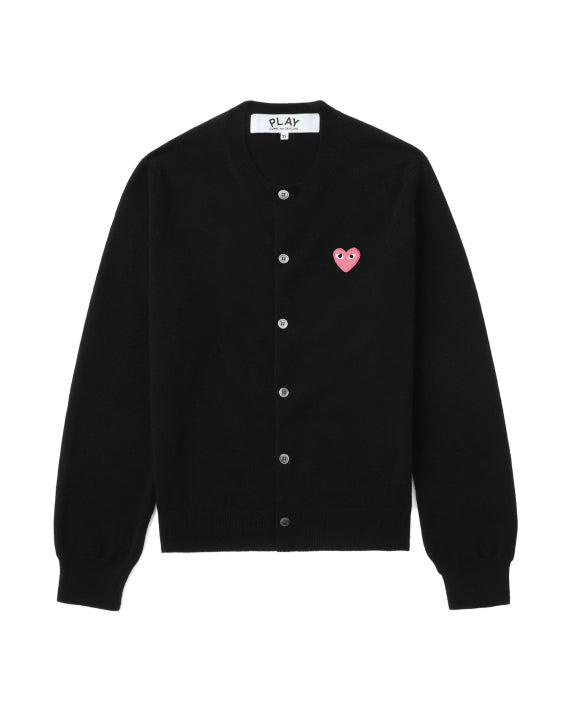 Pink Emblem Lambswool Round Neck Cardigan