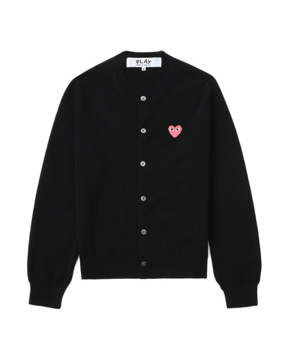 Pink Emblem Lambswool Round Neck Cardigan