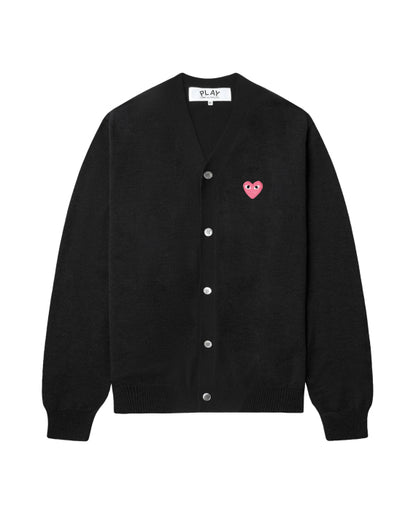 Pink Emblem Lambswool V Neck Cardigan