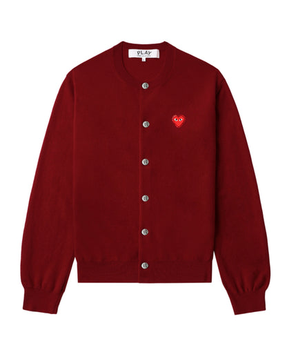 COMME des GARÇONS PLAY Rhinestone Logo Cardigan - Brick Red
