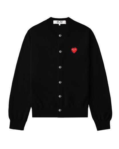 COMME des GARÇONS PLAY Rhinestone Logo Cardigan - Black