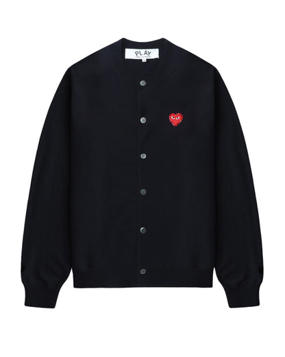 COMME des GARÇONS PLAY Rhinestone Logo Cardigan - Navy Blue