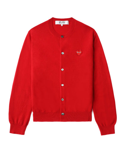 COMME des GARÇONS PLAY Rhinestone Logo Cardigan - Red
