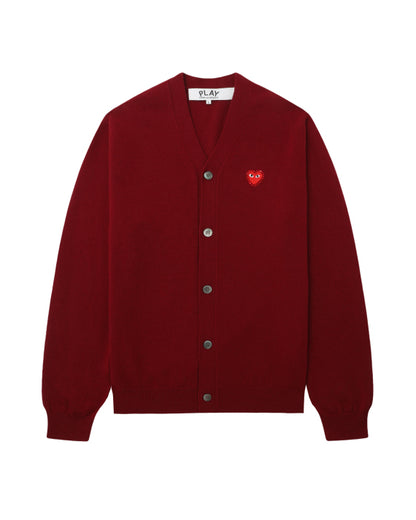 COMME des GARÇONS PLAY Rhinestone Logo Cardigan - Brick Red