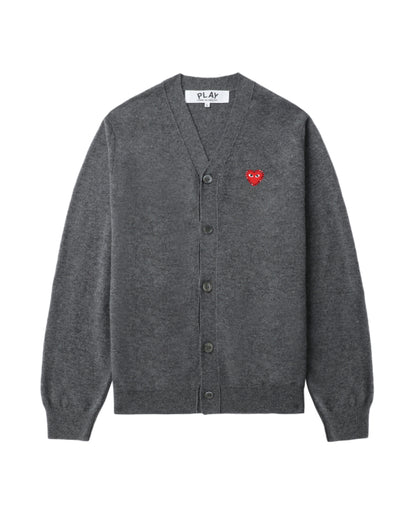 COMME des GARÇONS PLAY Rhinestone Logo Cardigan - Dark Grey
