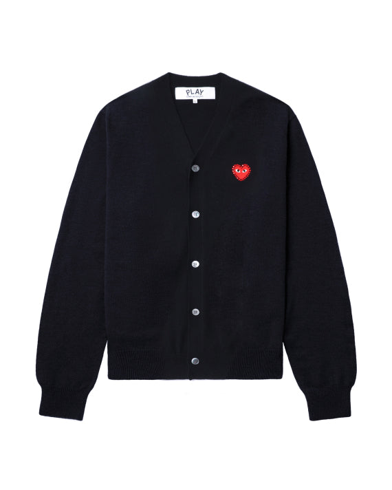 COMME des GARÇONS PLAY Rhinestone Logo Cardigan - Navy Blue