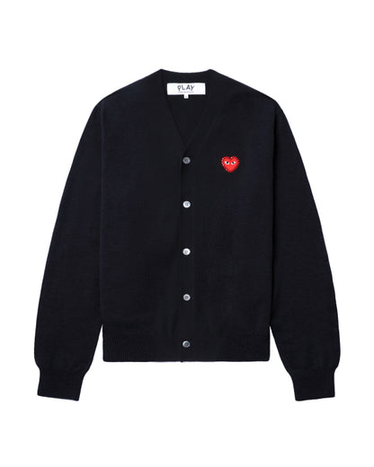 COMME des GARÇONS PLAY Rhinestone Logo Cardigan - Navy Blue