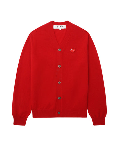 COMME des GARÇONS PLAY Rhinestone Logo Cardigan - Red