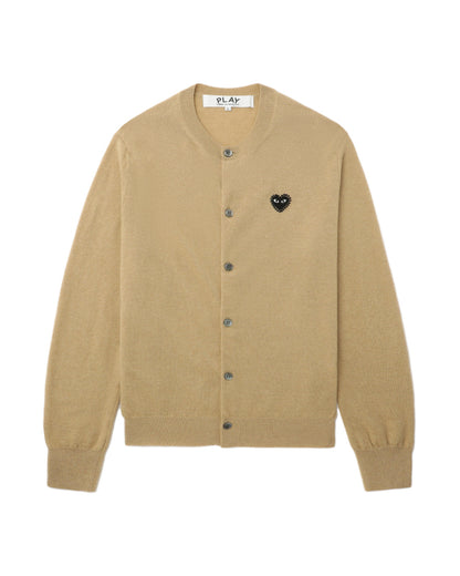COMME des GARÇONS PLAY Rhinestone Logo Cardigan - Beige