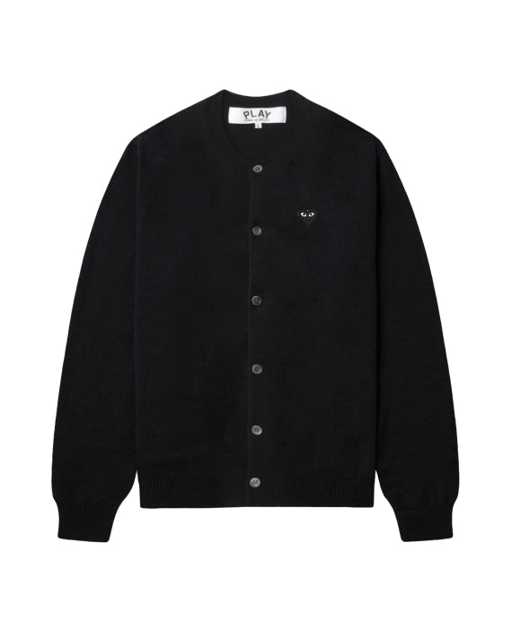 COMME des GARÇONS PLAY Rhinestone Logo Cardigan - Black