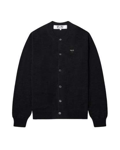 COMME des GARÇONS PLAY Rhinestone Logo Cardigan - Black
