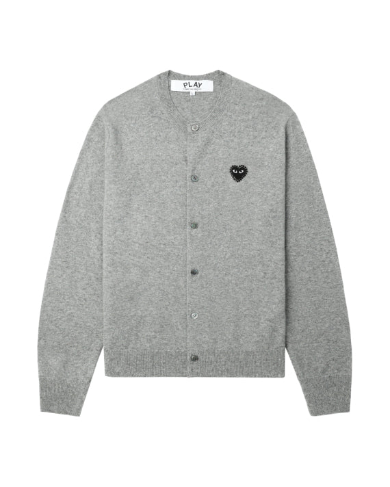 COMME des GARÇONS PLAY Rhinestone Logo Cardigan - Grey