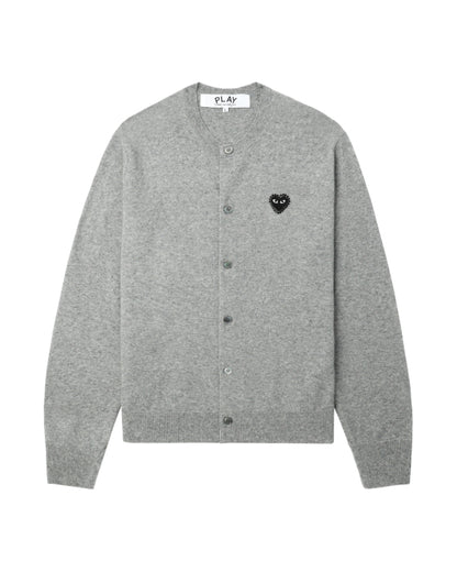 COMME des GARÇONS PLAY Rhinestone Logo Cardigan - Grey