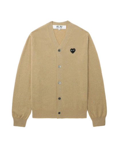 COMME des GARÇONS PLAY Rhinestone Logo Cardigan - Beige