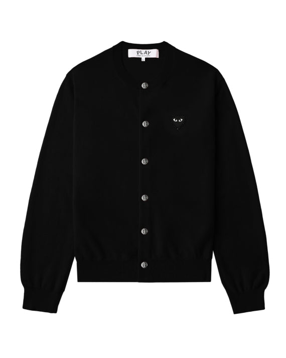 COMME des GARÇONS PLAY Rhinestone Logo Cardigan - Black
