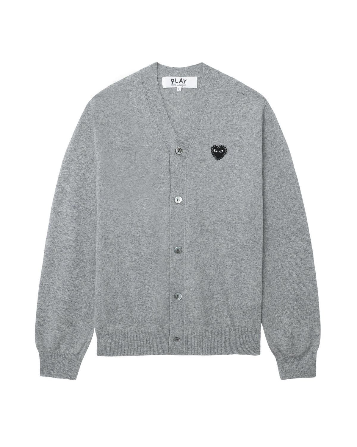 COMME des GARÇONS PLAY Rhinestone Logo Cardigan - Light Grey