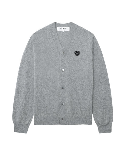 COMME des GARÇONS PLAY Rhinestone Logo Cardigan - Light Grey