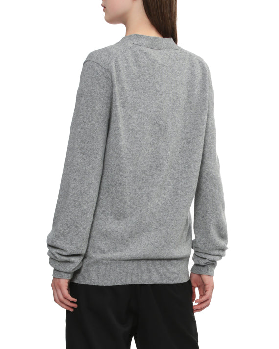 COMME des GARÇONS PLAY Rhinestone Logo Cardigan - Light Grey