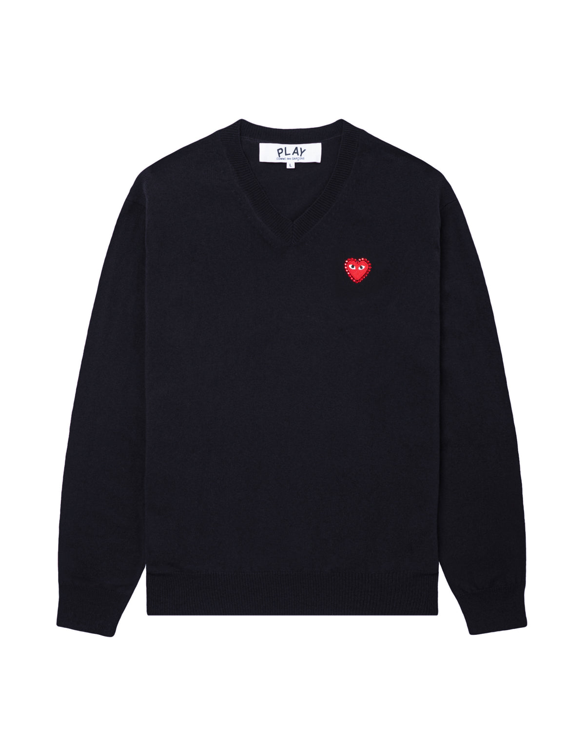COMME des GARÇONS PLAY Rhinestone Logo Sweater - Black