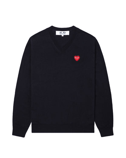 COMME des GARÇONS PLAY Rhinestone Logo Sweater - Black