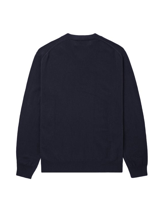 COMME des GARÇONS PLAY Rhinestone Logo Sweater - Navy Blue