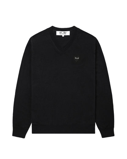 COMME des GARÇONS PLAY Rhinestone Logo Sweater - Black