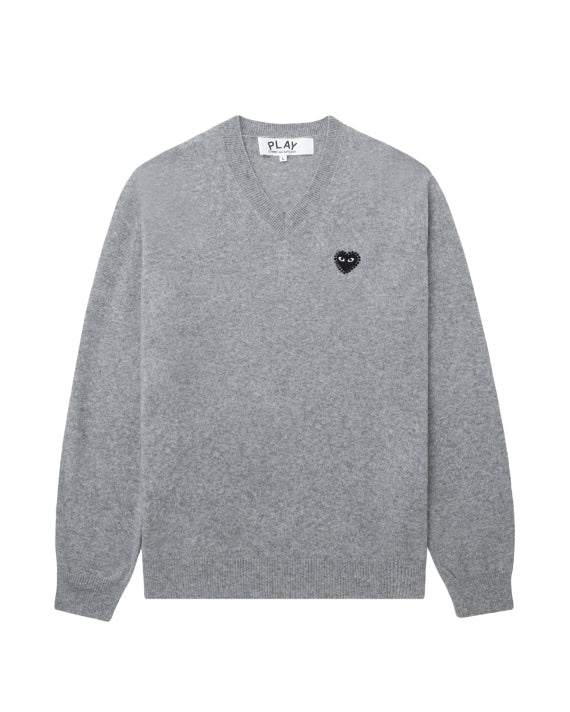 COMME des GARÇONS PLAY Rhinestone Logo Sweater - Grey