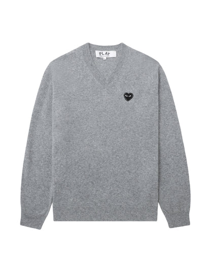 COMME des GARÇONS PLAY Rhinestone Logo Sweater - Grey