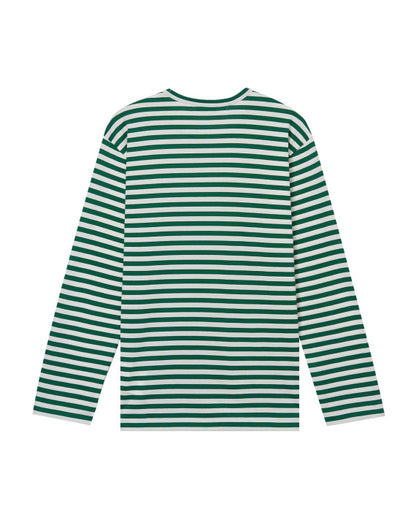 COMME des GARÇONS PLAY Heart Logo Striped Tee - Peacock Green