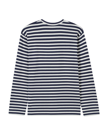 COMME des GARÇONS PLAY Double Heart Striped Tee - Blue