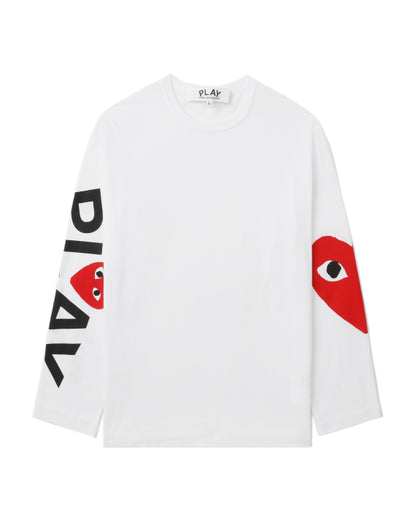 COMME des GARÇONS PLAY Big Heart Long Sleeves Tee - White