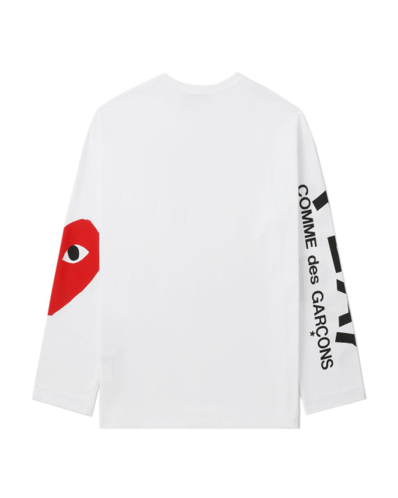 COMME des GARÇONS PLAY Big Heart Long Sleeves Tee - White