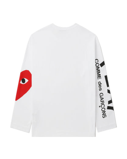COMME des GARÇONS PLAY Big Heart Long Sleeves Tee - White
