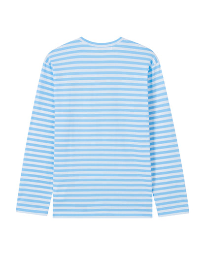 COMME des GARÇONS PLAY Heart Striped Tee - Light Blue