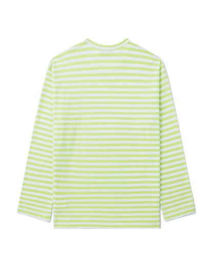 COMME des GARÇONS PLAY Heart Striped Tee - Light Green