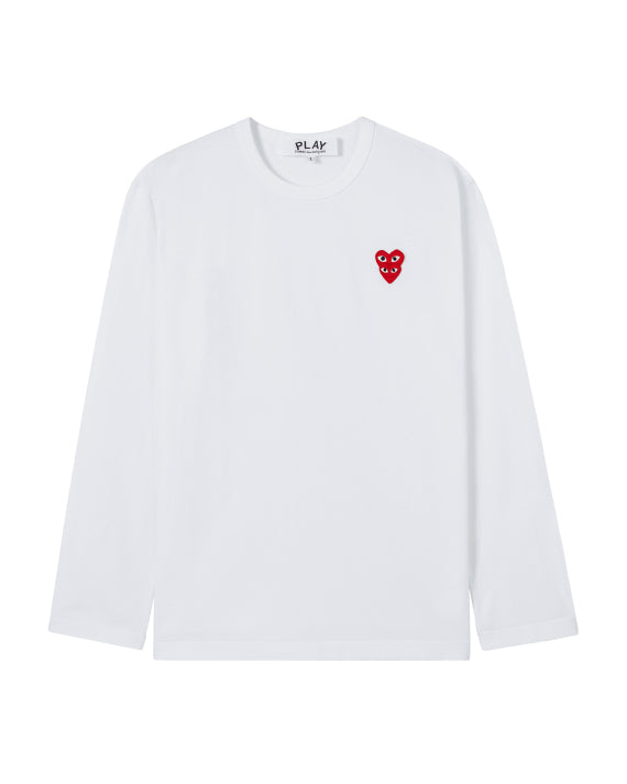 COMME des GARÇONS PLAY Stacked Heart Tee - White