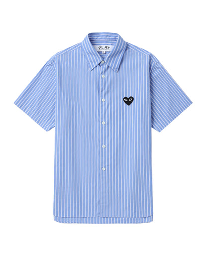 COMME des GARÇONS PLAY Striped Short Sleeve Shirt - Lake Blue