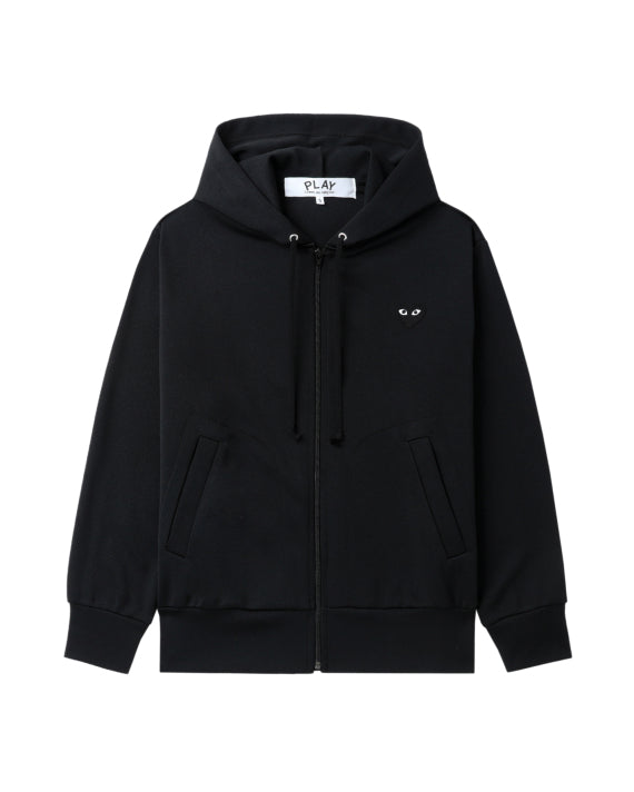 COMME des GARÇONS PLAY Logo Embroidered Zip-Up Jacket - Black