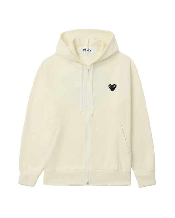 COMME des GARÇONS PLAY Logo Embroidered Zip-Up Jacket - White