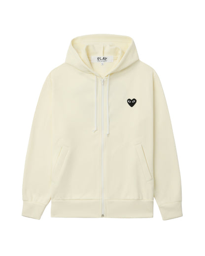 COMME des GARÇONS PLAY Logo Embroidered Zip-Up Jacket - White