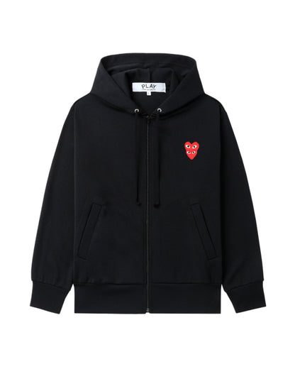 COMME des GARÇONS PLAY Merged Heart Emblem Hoodie - Black