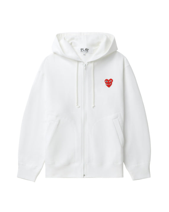 COMME des GARÇONS PLAY Merged Heart Emblem Hoodie - White