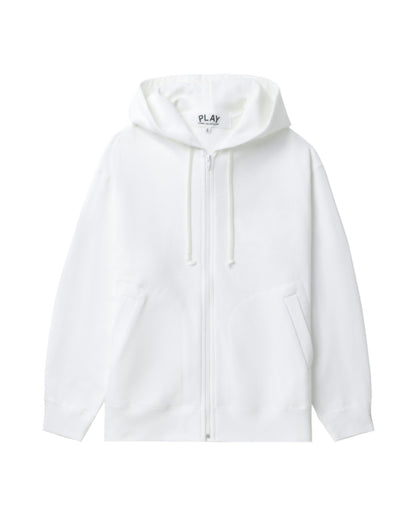 COMME des GARÇONS PLAY Heart Emblem Zip-Up Hoodie - White