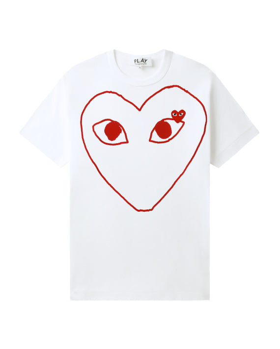 COMME des GARÇONS PLAY Heart Logo Tee - White