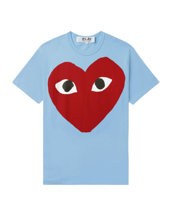 COMME des GARÇONS PLAY Heart Logo Short Sleeve Tee - Sky Blue