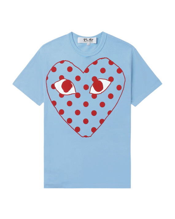 COMME des GARÇONS PLAY Dotted Heart Tee - Light Blue
