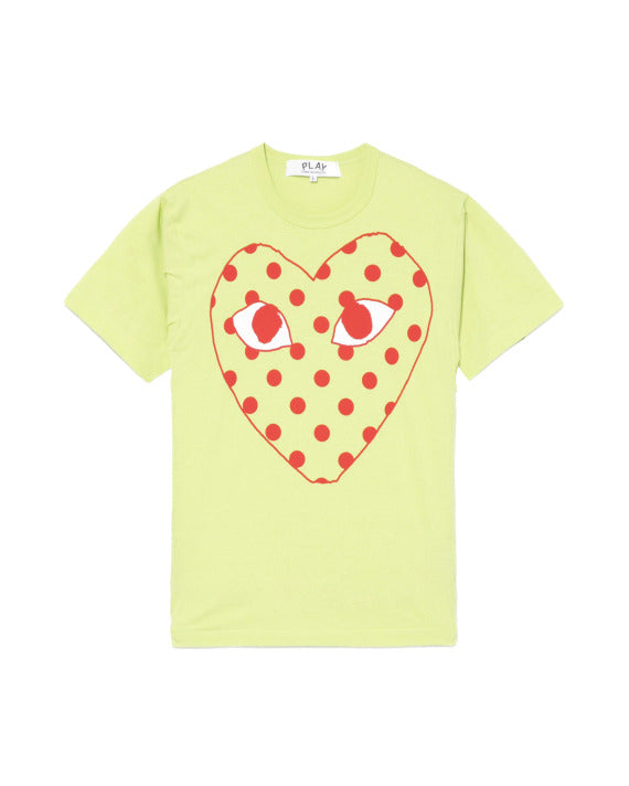 COMME des GARÇONS PLAY Dotted Heart Tee - Light Green