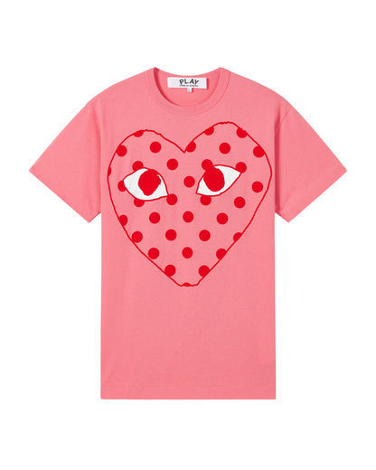 COMME des GARÇONS PLAY Dotted Heart Tee - Pink