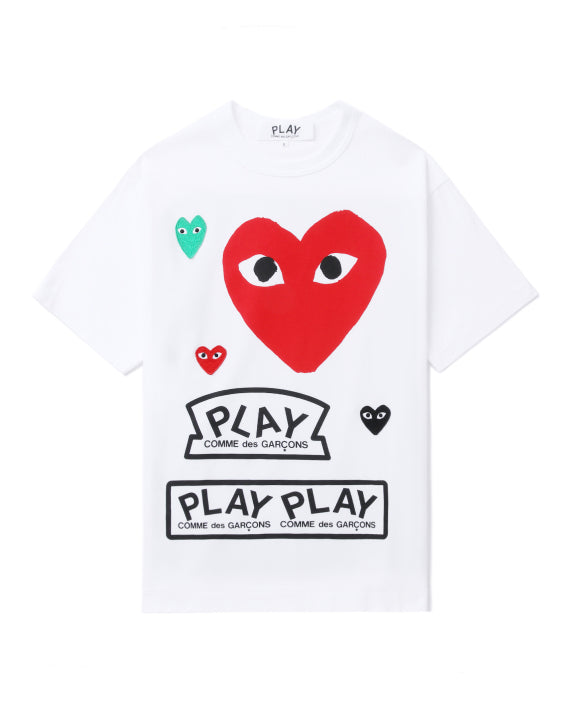 COMME des GARÇONS PLAY Heart Logo Tee - White