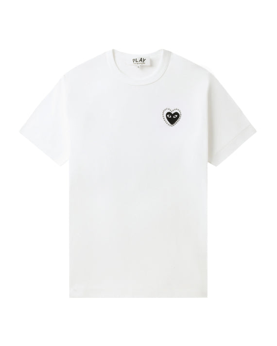 COMME des GARÇONS PLAY Rhinestone Embellished Heart Tee - White (1)